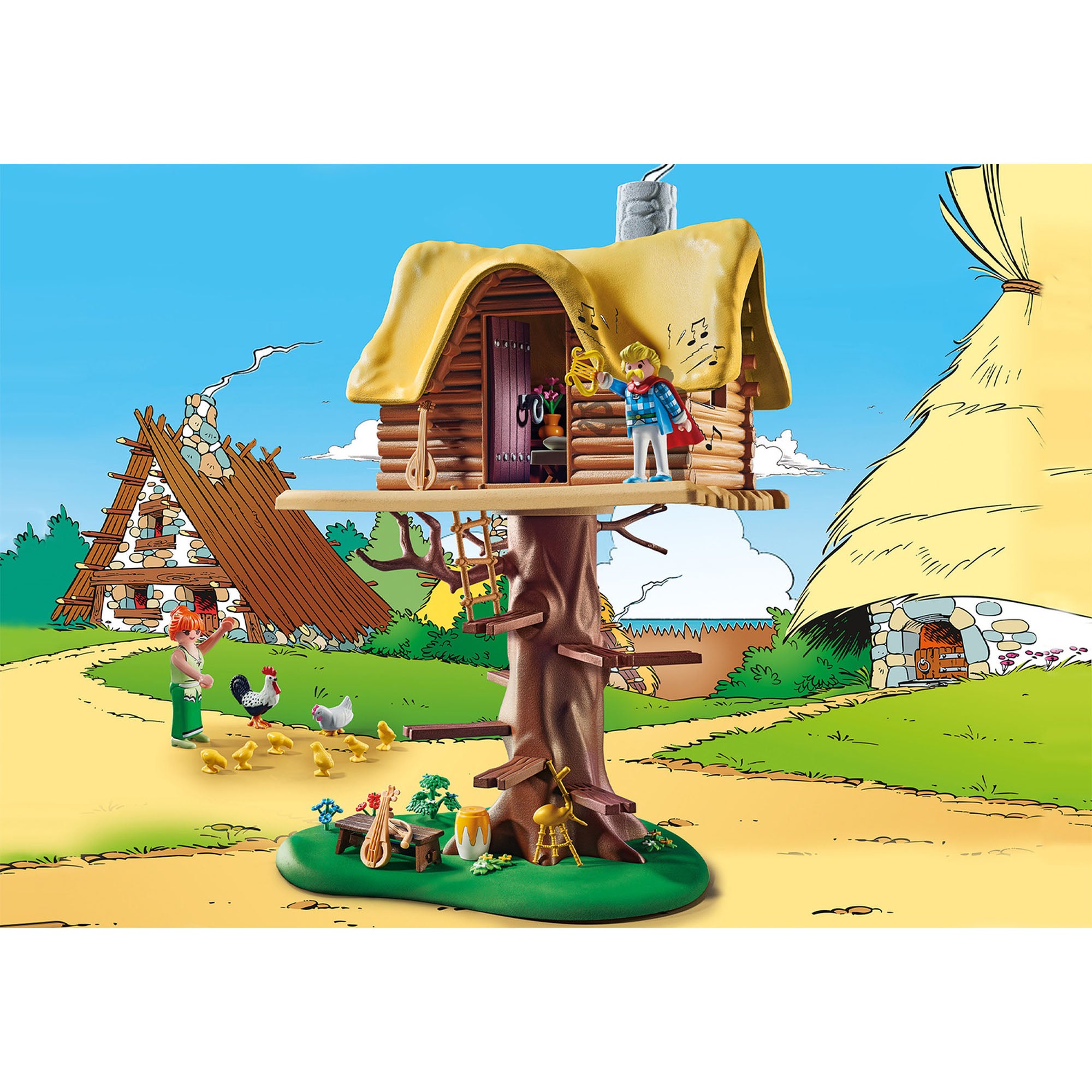 Playmobil Asterix Si Obelix Cacofonix Si Casa In Copac PM71016