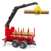BRUDER - REMORCA FORESTIERA CU MACARA DE INCARCARE SI 4 BUSTENI - BR02252