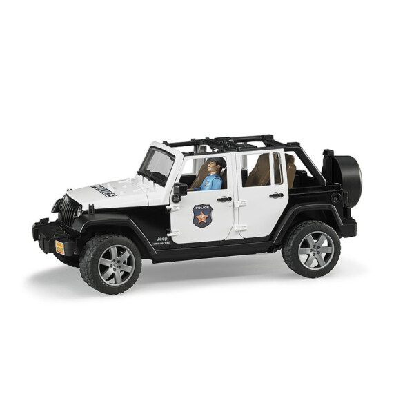 BRUDER - JEEP WRANGLER UNLIMITED RUBICON DE POLITIE CU SIRENA SI FIGURINA - BR02526