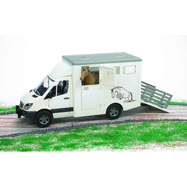 BRUDER - SPRINTER TRANSPORTOR DE ANIMALE MERCEDES BENZ CU UN CAL