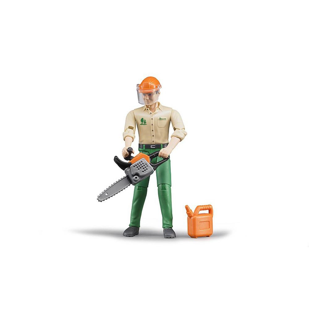 BRUDER - FIGURINA MUNCITOR FORESTIER CU ACCESORII