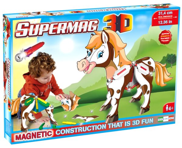 Supermag 3D - Jucarie Cu Magnet Ponei