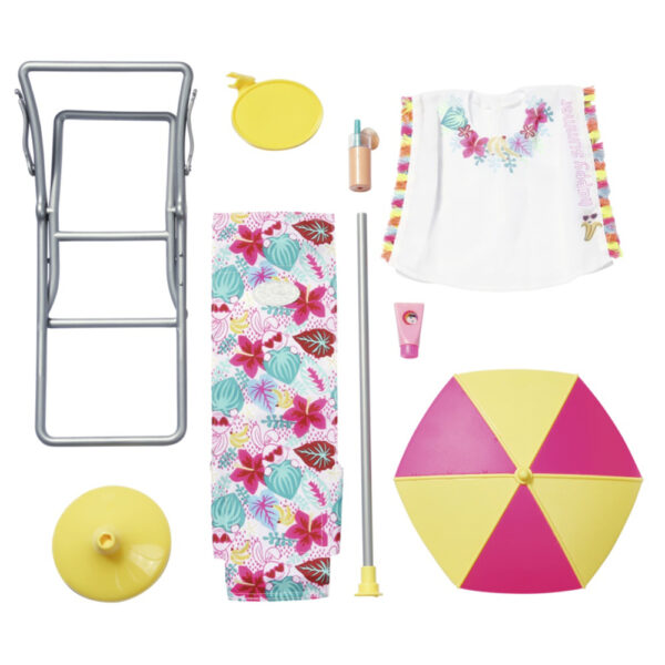 BABY born - Set plaja - umbrela cu scaun si accesorii 43 cm - ZF829264