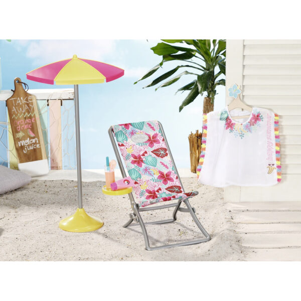 BABY born - Set plaja - umbrela cu scaun si accesorii 43 cm - ZF829264