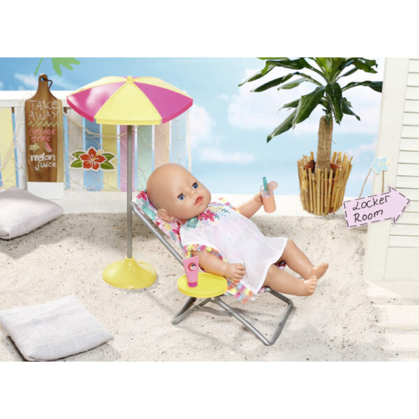 BABY born - Set plaja - umbrela cu scaun si accesorii 43 cm - ZF829264