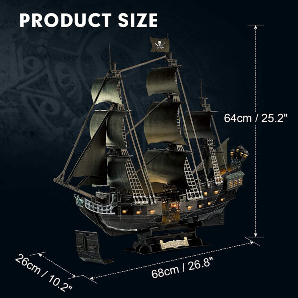 PUZZLE 3D LED NAVA QUEEN ANNE 293 PIESE - CUL522h