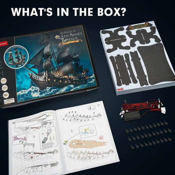 PUZZLE 3D LED NAVA QUEEN ANNE 293 PIESE - CUL522h