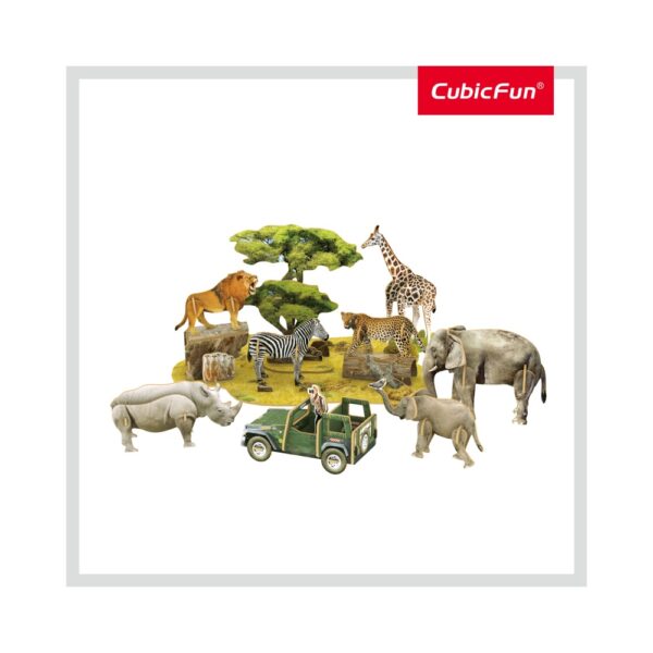 PUZZLE 3D+BROSURA-ANIMALE SALBATICE 69 PIESE - CUDS0972h