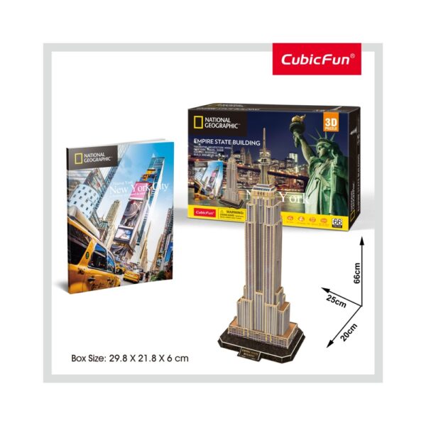 PUZZLE 3D+BROSURA-EMPIRE STATE BUILDING 66 PIESE - CUDS0977h