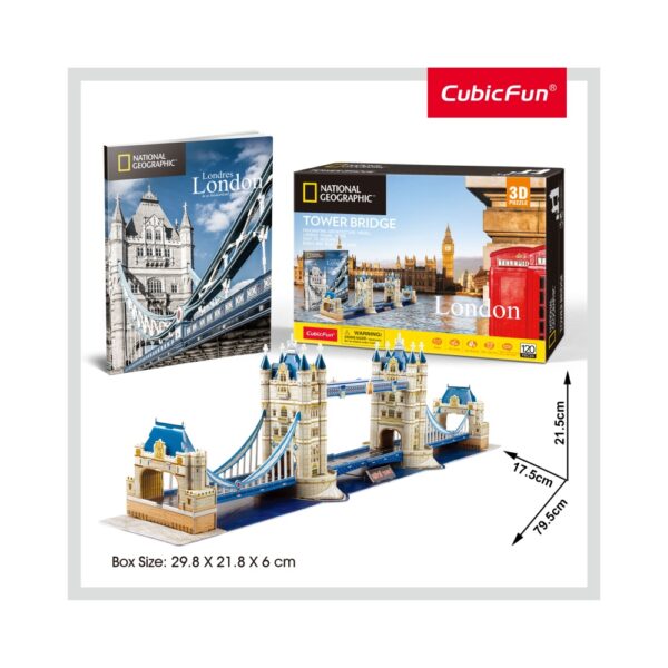 PUZZLE 3D+BROSURA-TOWER BRIDGE 120 PIESE - CUDS0978h