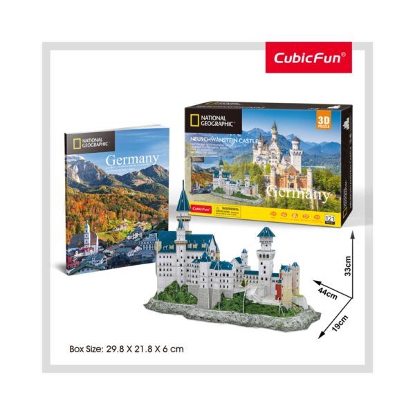 PUZZLE 3D+BROSURA-CASTELUL NEUSCHWANSTEIN 121 PIESE - CUDS0990h