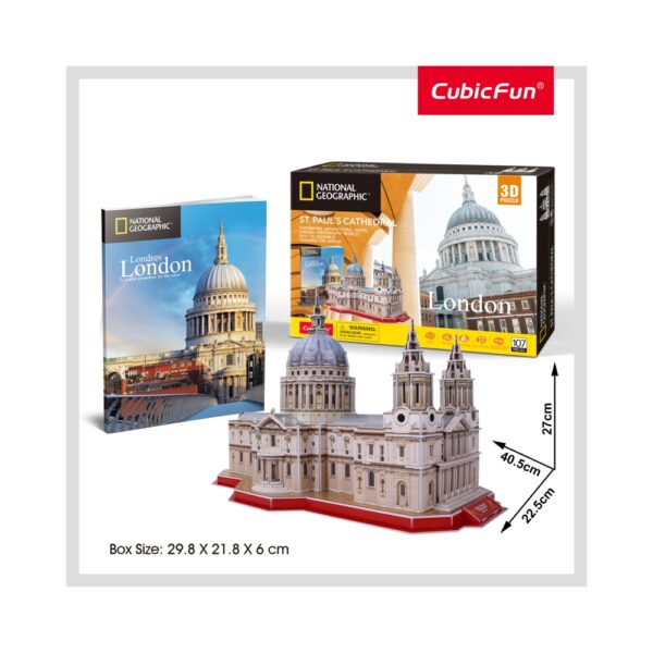 PUZZLE 3D+BROSURA-CATEDRALA ST. PAUL 107 PIESE - CUDS0991h