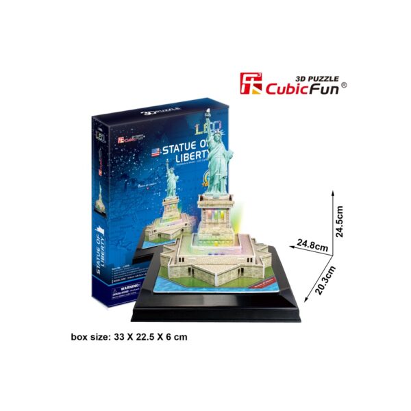 PUZZLE 3D LED STATUIA LIBERTATII 37 PIESE - CUL505h