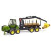 BRUDER - TRACTOR FORESTIER JOHN DEERE 1210E CU GRAIFER SI 4 BUSTENI - BR02133