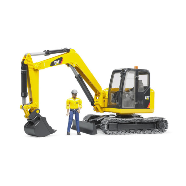 BRUDER - MINI EXCAVATOR CAT CU MUNCITOR - BR02466