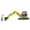 BRUDER - MINI EXCAVATOR CAT CU MUNCITOR - BR02466