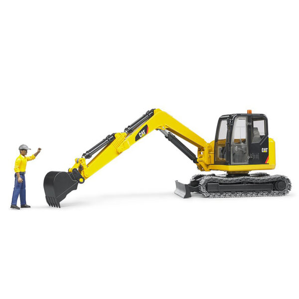 BRUDER - MINI EXCAVATOR CAT CU MUNCITOR - BR02466