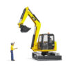 BRUDER - MINI EXCAVATOR CAT CU MUNCITOR - BR02466