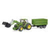 BRUDER - TRACTOR JOHN DEERE 7930 CU INCARCATOR FRONTAL SI REMORCA BASCULANTA PE OSIE - BR03055