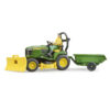 BRUDER - TRACTOR CU REMORCA JOHN DEERE SI GRADINAR - BR62104