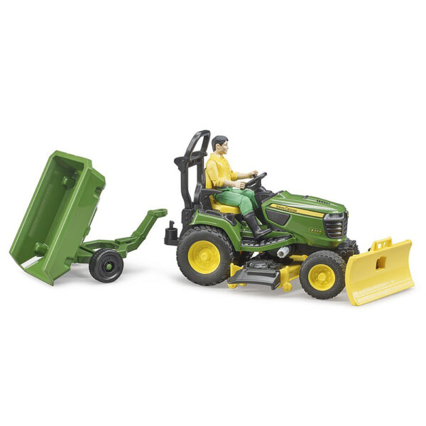 BRUDER - TRACTOR CU REMORCA JOHN DEERE SI GRADINAR - BR62104