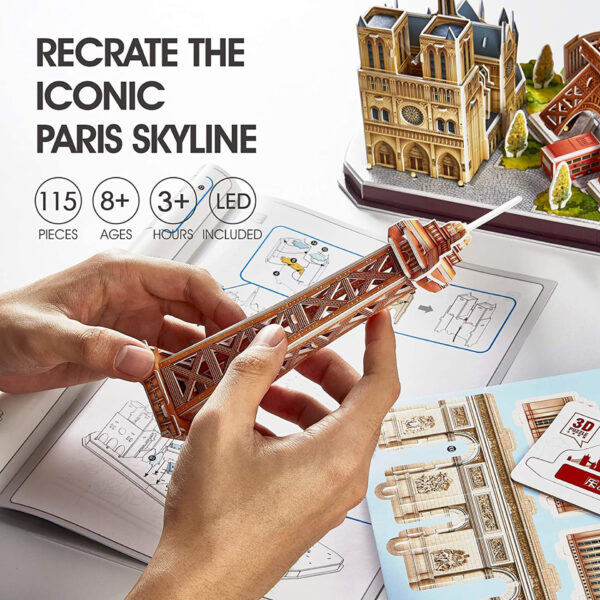 PUZZLE 3D LED PARIS 115 PIESE - CUL525h