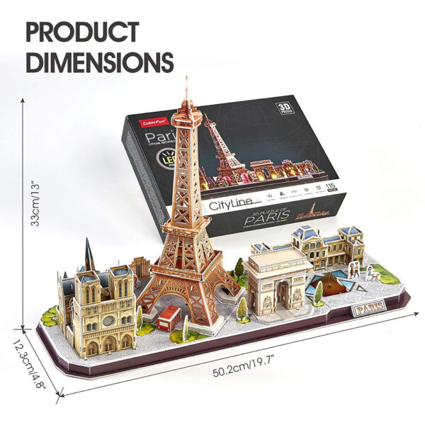 PUZZLE 3D LED PARIS 115 PIESE - CUL525h