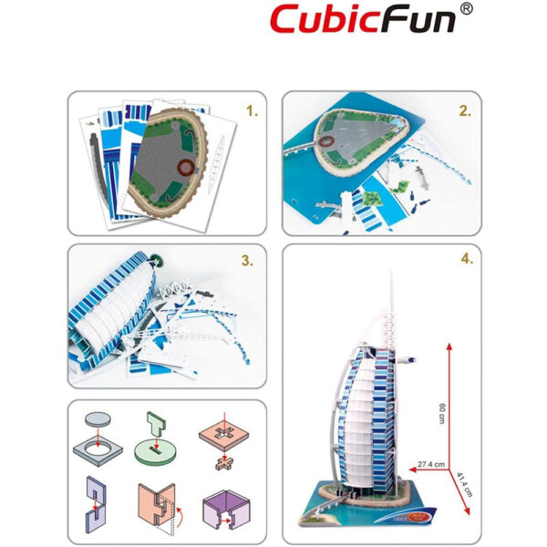 PUZZLE 3D BURJ AL ARAB (NIVEL COMPLEX 101 PIESE) - CUMC101h