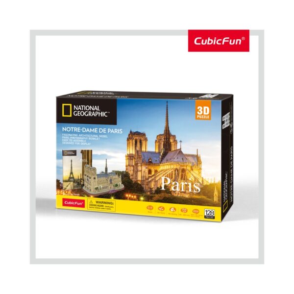 DS0986h PUZZLE 3D+BROSURA-NOTRE DAME PARIS 128 PIESE