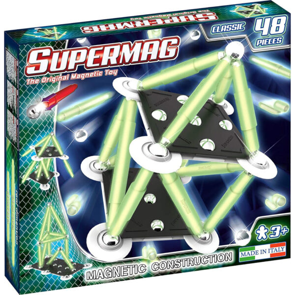 SUPERMAG CLASSIC GLOW - SET CONSTRUCTIE 48 PIESE