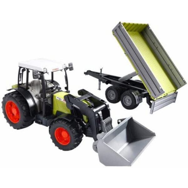 02112_2 BRUDER - TRACTOR CLAAS NECTIS 267 F CU REMORCA BASCULABILA - BR02112