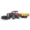 BRUDER - TRACTOR CASE IH OPTUM 300 CVX CU INCARCATOR FRONTAL SI REMORCA TRANSPORT CU 8 BALOTI - BR03198