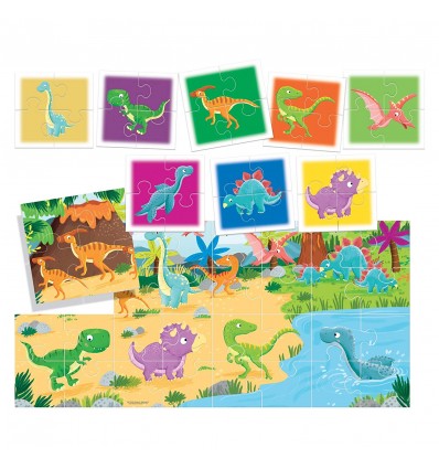 22243_2 8+1 PUZZLE DINOZAURI - HE22243