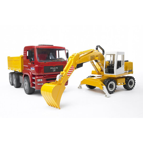 BRUDER - CAMION MAN TGA SI EXCAVATOR LIEBHERR - BR02751