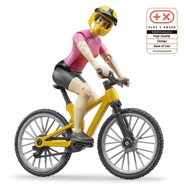 BRUDER - FIGURINA CICLISTA CU BICICLETA DE MUNTE - BR63111