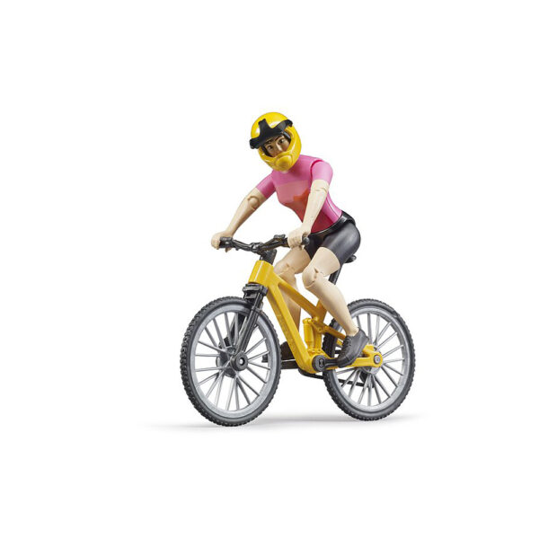 BRUDER - FIGURINA CICLISTA CU BICICLETA DE MUNTE - BR63111