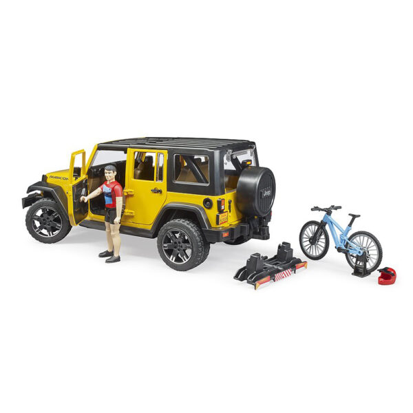 BRUDER - JEEP WRANGLER UNLIMITED RUBICON CU BICICLETA SI CICLIST - BR02543