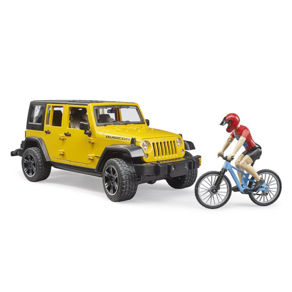 BRUDER - JEEP WRANGLER UNLIMITED RUBICON CU BICICLETA SI CICLIST - BR02543