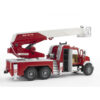 02821_11 BRUDER - CAMION DE POMPIERI MACK GRANITE CU SCARA, POMPA DE APA SI SIRENA - BR02821