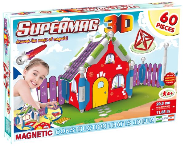 Supermag 3D - Jucarie Cu Magnet Casuta - 60 Piese