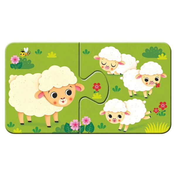 PUZZLE ANIMALE SI PUIUTII LOR, 9x2 PIESE - RVSPC03123