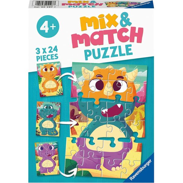 PUZZLE MIX&MATCH DINOZAURI