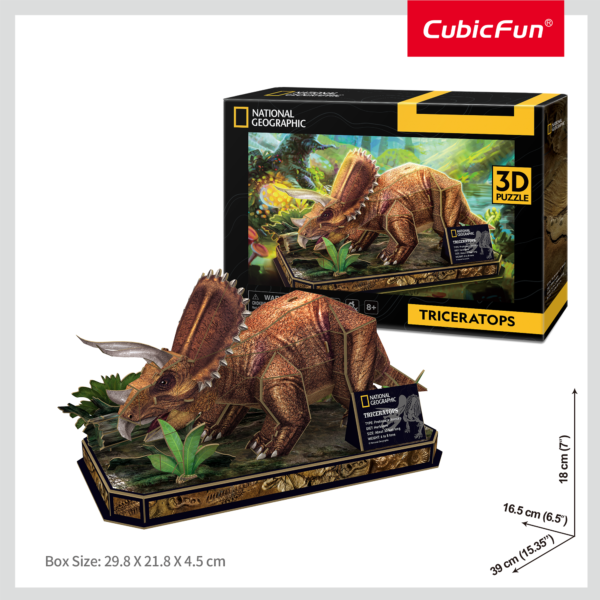 PUZZLE 3D TRICERATOPS 44 PIESE - CUDS1052h