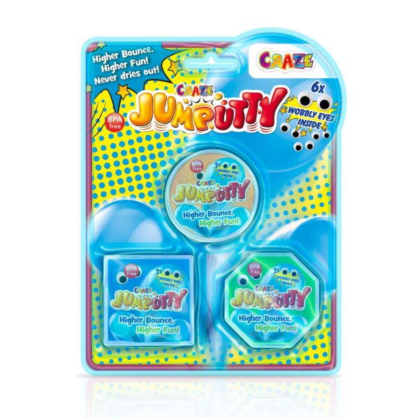 Craze - Jumputty - Plastilina Saritoare Blister 3 Buc Diverse Culori - CRZ40546