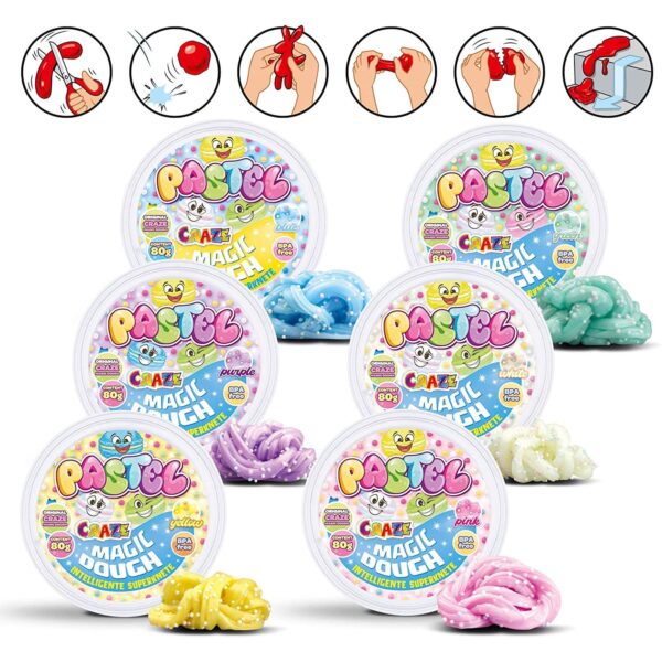 CRZ354291 Craze - Plastilina 70 Grame - Pastel - 6 Modele Diferite - CRZ35429