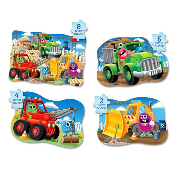 Set Primele Mele 4 Puzzle-Uri Monster Truck - TLJ628140