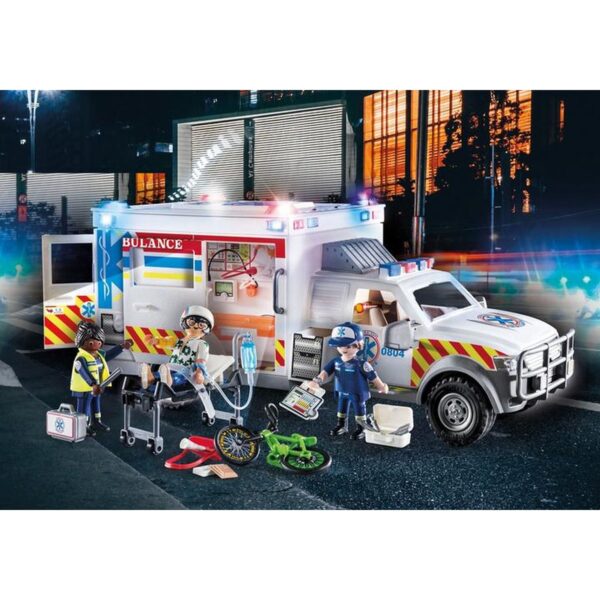 Playmobil - Ambulanta Cu Lumini Si Sunete - PM70936