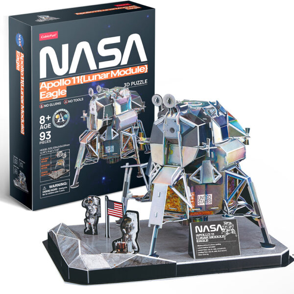 Cubic Fun - Puzzle 3D Nasa - Modulul Lunar Apollo 11, 93 Piese - CUDS1058h