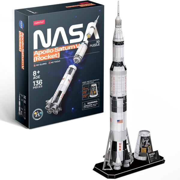 Cubic Fun - Puzzle 3D Nasa - Apollo Saturn V 136 Piese - CUDS1059h