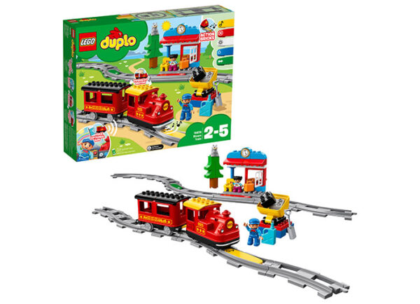 LEGO DUPLO - Tren cu aburi 10874, 59 piese